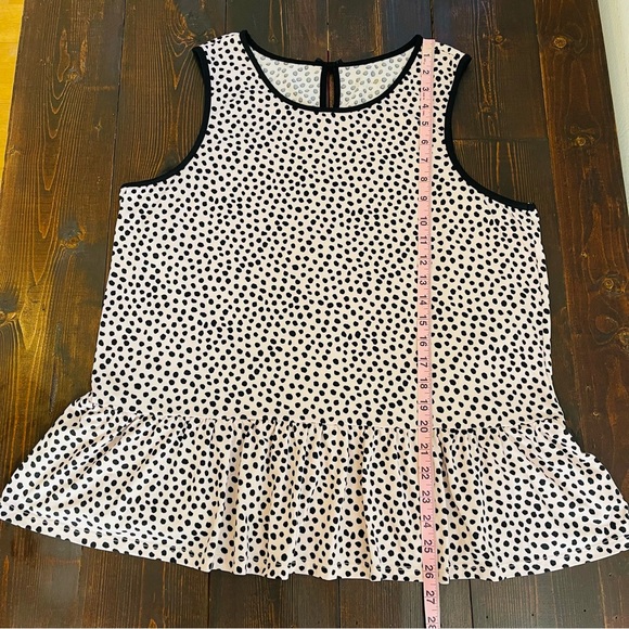Kate Spade Womens Pajama Tank Top Blush Pink Black Polka Dot Jersey Knit Size XL - Picture 11 of 12